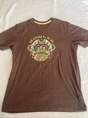 Howler Bros EL MONO T Shirt Mens Medium Brown Monkey Logo Short Sleeve Adult • $15