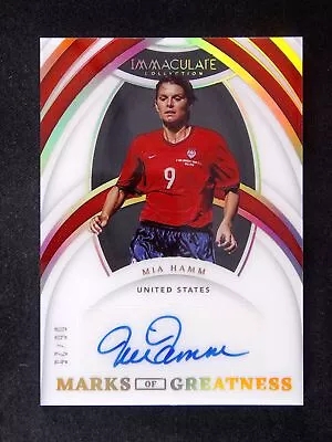 2022-23 Panini Immaculate Soccer Marks Of Greatness Mia Hamm Auto USA 06/25 • $8.50