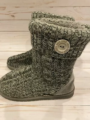 Muk Luk LukEes Gray Sweater Boots Womens Size 9 • $19.98