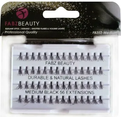 £2.10 • Buy Individual Eyelashes False Durable Eye Lashes Flare Cluster Volume Fabz Beauty