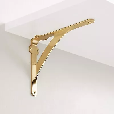 Signature Hardware 247770  5-1/4  Brass Shelf Bracket Polished Brass • $22.79