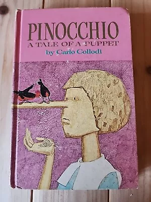 Vintage 1967  Pinocchio: A Tale Of A Puppet   Carlo Collodi Pink Hardcover Book  • $12.99