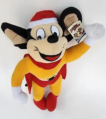 Vintage 1998 Mighty Mouse Santa W Hat Christmas Plush Toy Terry Toons Viacom AA  • $19.99