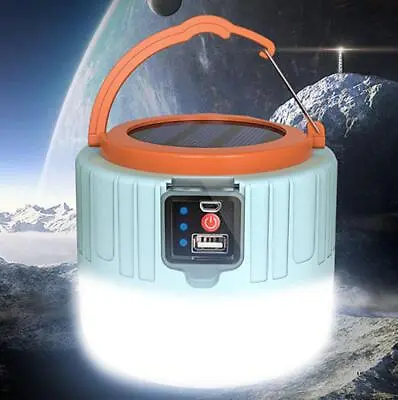 Outdoor Solar LED Lantern Torch Lamp USB Rechargeable Hiking Camping Tent Light • £14.48