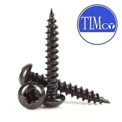 £3.69 • Buy BLACK COATED WOOD SCREWS Outdoor Timber Pozi Japanned Light Duty Chipboard Soft