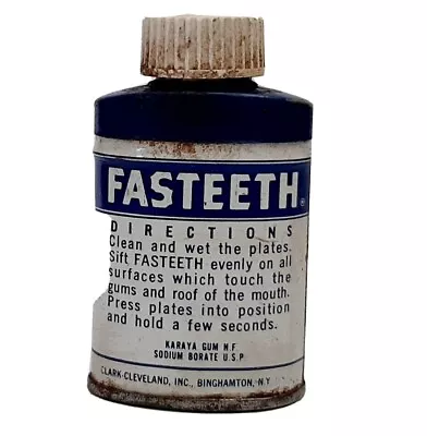 Vintage Fast Teeth Denture Powder Tin • $9.95