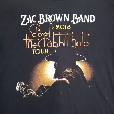 Zac Brown Concert Tshirt 2018 Down The Rabbit Hole Tour Adult Large / XL BlacK • $9.99