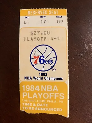 1984 NBA Playoffs New Jersey Nets At 76ers Round 1 Game 1 Ticket Stub 4-18-84 • $7.99