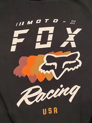 Fox Motocross Racing Hoodie Mens S Black Fox Head Graphic Print Soft Comfortable • $20