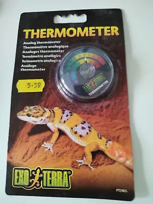 £4.99 • Buy Exo Terra Dial Thermometer Terrarium Temperature Gauge Reptile Lizard Pt2465