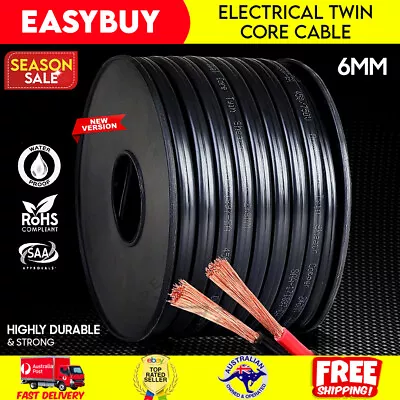 2 CORE 6MM TWIN WIRE CABLE X 30M METRE BATTERY CARAVAN TRAILER 4X4 12V • $103.72