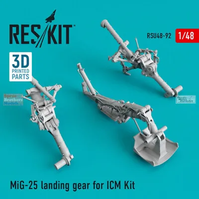 RESRSU480092U 1:48 ResKit MiG-25 Foxbat Landing Gear Set (ICM Kit) • $23.69