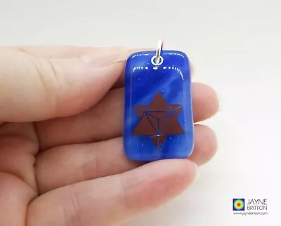 £15 • Buy Merkaba Symbol Pendant, Fused Glass, Spiritual Vehicle, Sacred Geometry