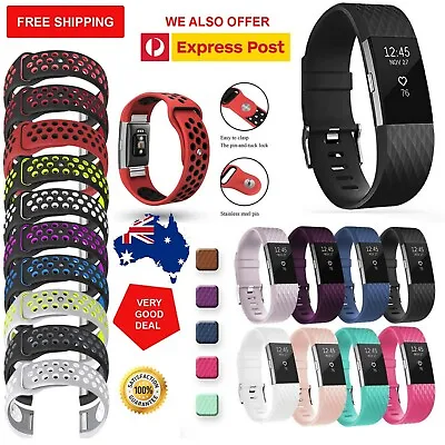 Very Good Diamond Silicone Watch Wrist Sports Band Strap For Fitbit Charge 2 AU • $6.85