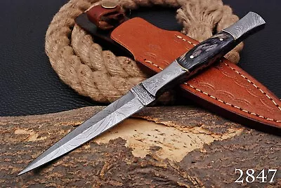 $35.95 • Buy Double-Edged V42 Military Damascus Steel Dagger Boot Knife Hunting Throwing