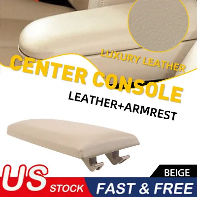 For VW Jetta Beetle 1999-2009 PU Leather Console Armrest Center Cover Lid Beige • $15.99