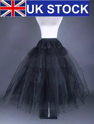 £16.78 • Buy RULTA Black 3 Layer Tulle No Hoop Wedding Dress Petticoat Underskirt Crinoline