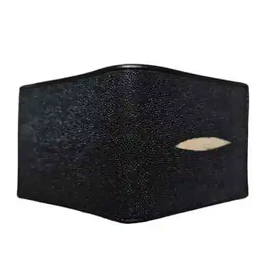 Mens Wallet Genuine Stingray Skin Men's Wallet Black Exotic Wallet Bifold Wallet • $34.99