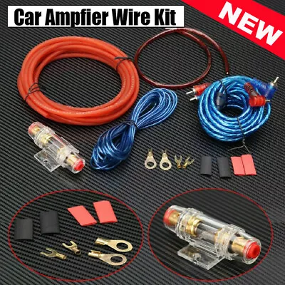 1500W Car Power Amplifier Wiring Kit  AMP RCA Power Audio Subwoofer Cable Sub UK • £6.79