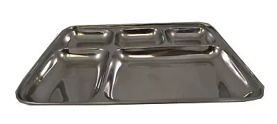 5 Compartment Stainless Steel Sectional Food Serving Tray 10  X 13  • $17.99