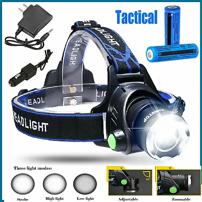 Super Bright 990000LM LED Headlamp Tactical HeadLight Flashlight Head Torch Lamp • $11.49