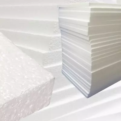 White Foam Packing Sheets 1200x600x25mm Polystyrene Insulation Boards • £44