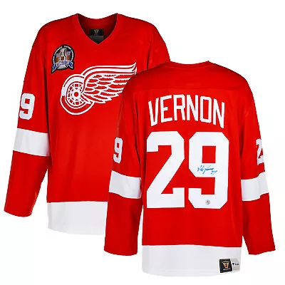 Mike Vernon Signed Detroit Hockey 1997 Stanley Cup FNTCS Jersey • $445.55