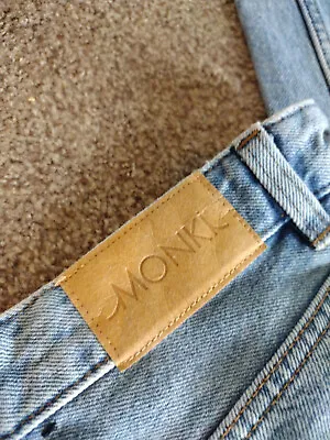 NEVER WARN SIZE 12 Womens High Waisted Sraight Leg Jeans (MONKI) • £20