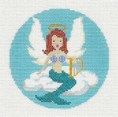 SP.ORDER ~ Mermaid Angel Handpainted 4  Needlepoint Canvas By Starke Art - CBK • $60