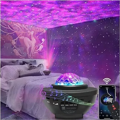 NEW Star Galaxy MultiColor Projector Bluetooth Speaker Night Light Bedroom Decor • $29.80