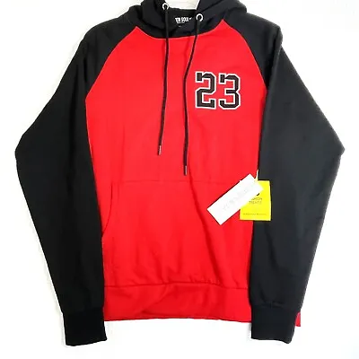 NEW Seven Souls Michael Jordan 23 Large Red & Black Hoodie Sweatshirt Size L NWT • $34.95