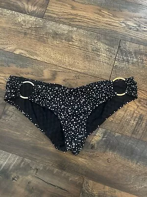 Victorias Secret PINK Swim Bikini Bottom Womens Sz Large Cheeky Metal Rings • $6