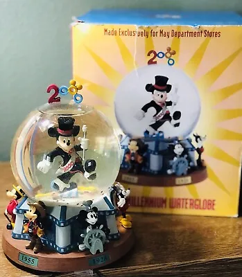 MICKEY MOUSE Collectable Millenium Water Globe MUSIC BOX 2000 May Dept. Store • $40