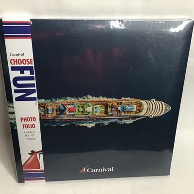 $22.10 • Buy Carnival Cruise Line Photo Folio Frame Picture Album Blue Hold 2 8x10 New Sealed