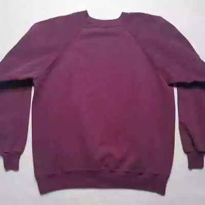 Vintage Hanes Blank Crewneck Sweatshirt Adult Size Large Maroon Pullover • $18.88