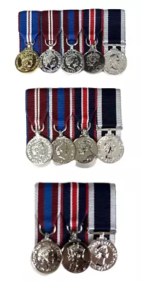 Royal Navy Ls&gc Jubilee`s And King Charles Coronation Miniature Medal Sets • £4