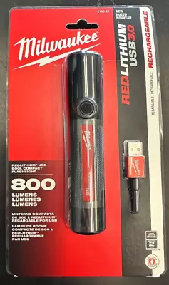 Milwaukee 2160-21 800 Lumens RedLithium USB Compact Flashlight NEW • $44.95