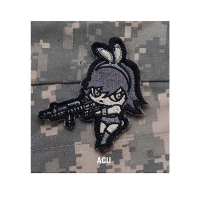 Milspec Monkey MSM Morale Patch Nylon - BUNNY GIRL - GET SOME - ACU Gray • $6.95