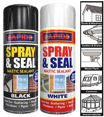 £6.89 • Buy Spray N Seal Leak Instant Stop Mastic Sealant Roof Guttering Pipes Windows 300ml