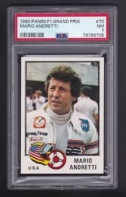 1980 Panini Formula 1 Grand Prix Mario Andretti #70 PSA 7 NRMT ~ UNDER-GRADED ~ • $129.46