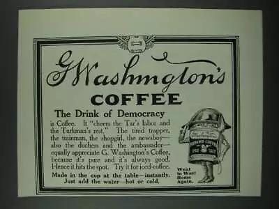 1919 G. Washington Coffee Ad - The Drink Of Democracy • $19.99