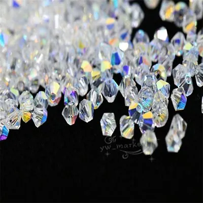 AAA 3mm 4mm Austria Crystal Beads Loose Spacer For Bracelet DIY Jewelry Making • $9.89