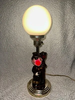 Vintage Bar Drunk Hobo Clown Lamp Red Nose Working Table Lamp Ceramic • $54.99