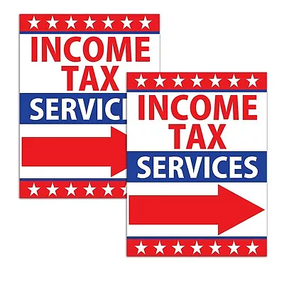 $24.99 • Buy 2-Pack Income Tax Return Services Arrow Yard Signs With Included Metal Stakes