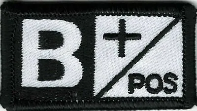 Black White Medical Alert Blood Type B+ Positive Patch Fits For VELCRO® BRAND Lo • $3.29