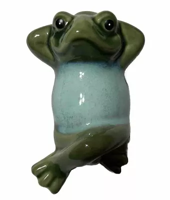 Vintage Ceramic Greenbrier Funny Frog Relaxing Frog Mint Condition Frog Decor • $12.50