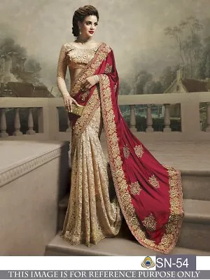 $55.65 • Buy Sari Saree Indian Ethnic Wedding Party Wear Bollywood Designer Lehenga Choli RED