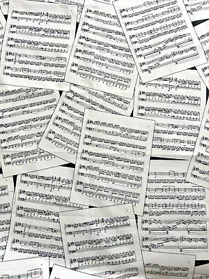 REMNANT: Sheet Music  14   X 20  ~ COTTON  FABRIC • $3
