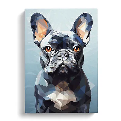 French Bulldog Geometric No.3 Canvas Wall Art Print Framed Picture Home Decor • $31.05