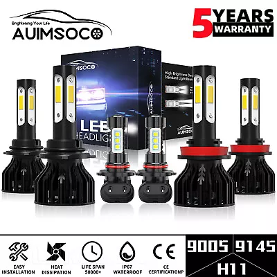 For Dodge RAM 1500 2019 2020 6x 9005 H11 9145 LED Headlight Bulb + Fog Light Kit • $62.99